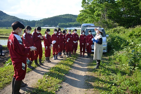 細川さんから作業説明を受ける