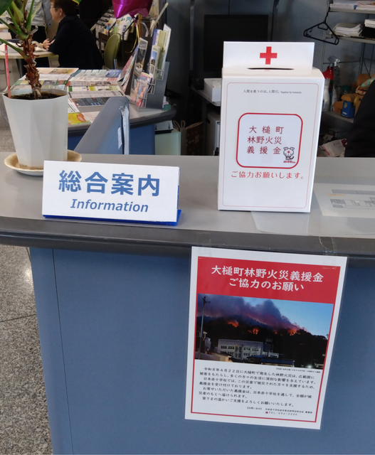 総合案内に設置した募金箱