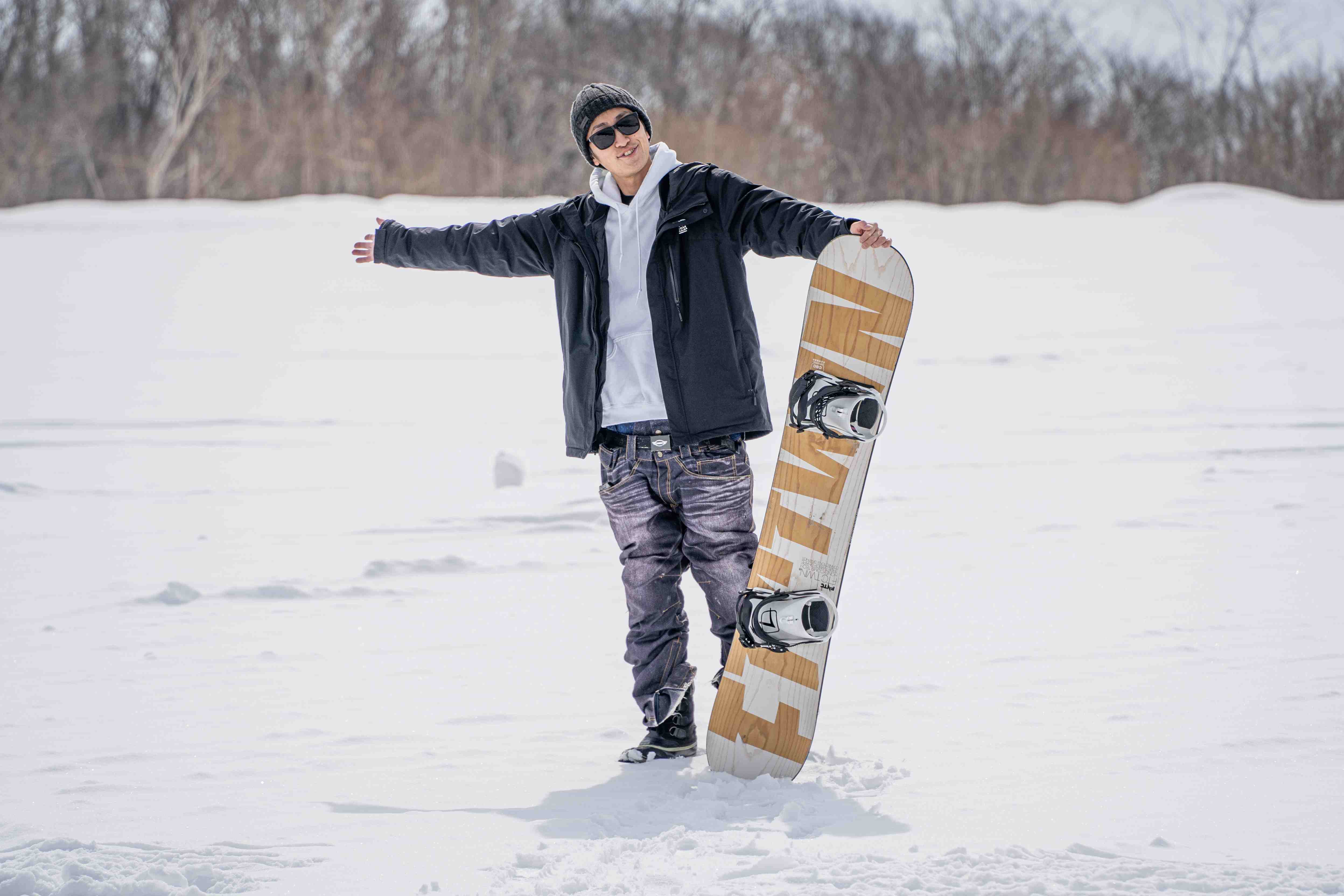 角田さんとスノボ